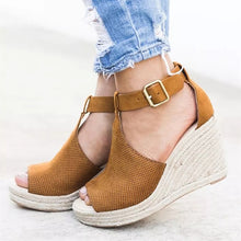 Load image into Gallery viewer, Women Sandals Wedge Peep Toe Shoes