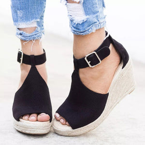 Women Sandals Wedge Peep Toe Shoes