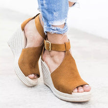 Load image into Gallery viewer, Women Sandals Wedge Peep Toe Shoes