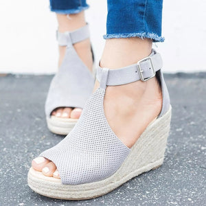 Women Sandals Wedge Peep Toe Shoes