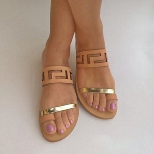 Summer Flip Flops Plus Size Flat Slippers Fashion Outside Shoes