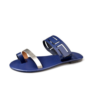 Summer Flip Flops Plus Size Flat Slippers Fashion Outside Shoes