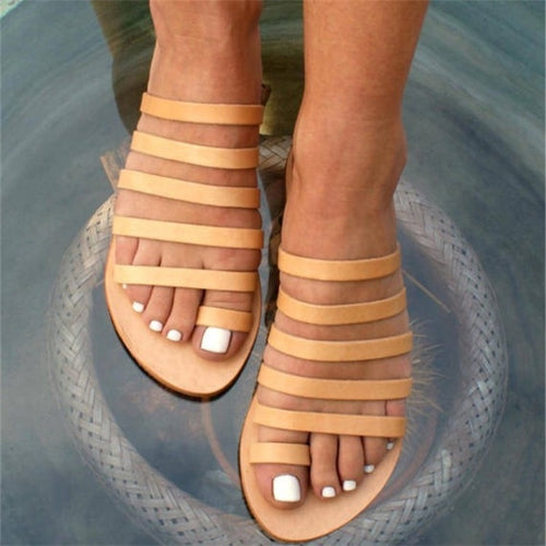 Women Beach Slippers Casual Flat Flip Flops Open Toe Shoes